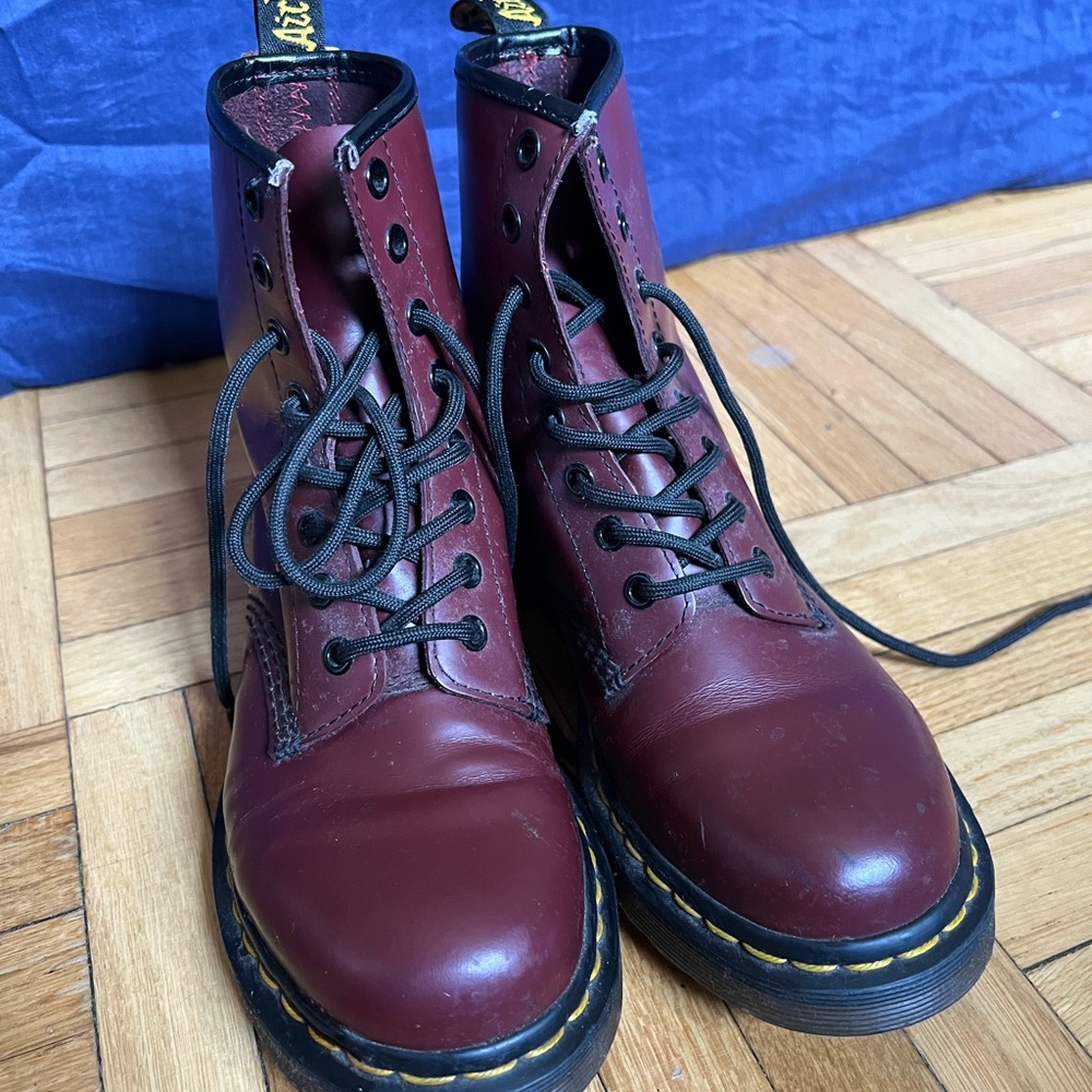 Dr. Martens Burgundy Leather Boots